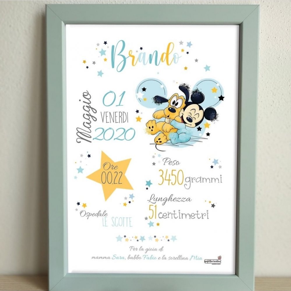 Quadretto Nascita Topolino