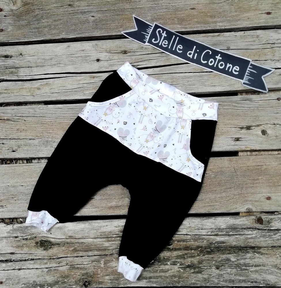 Pantaloni modello harem 6-12 mesi topoline 