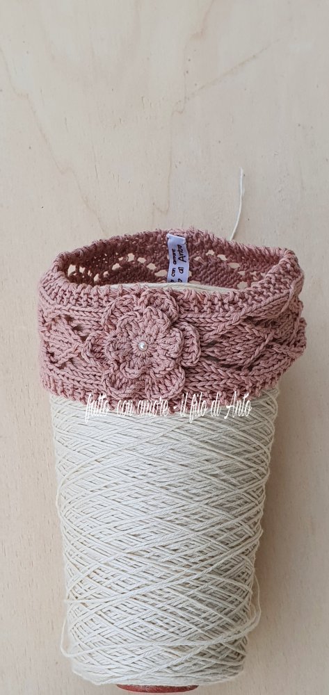 Fascia bambina con fiore in puro cotone