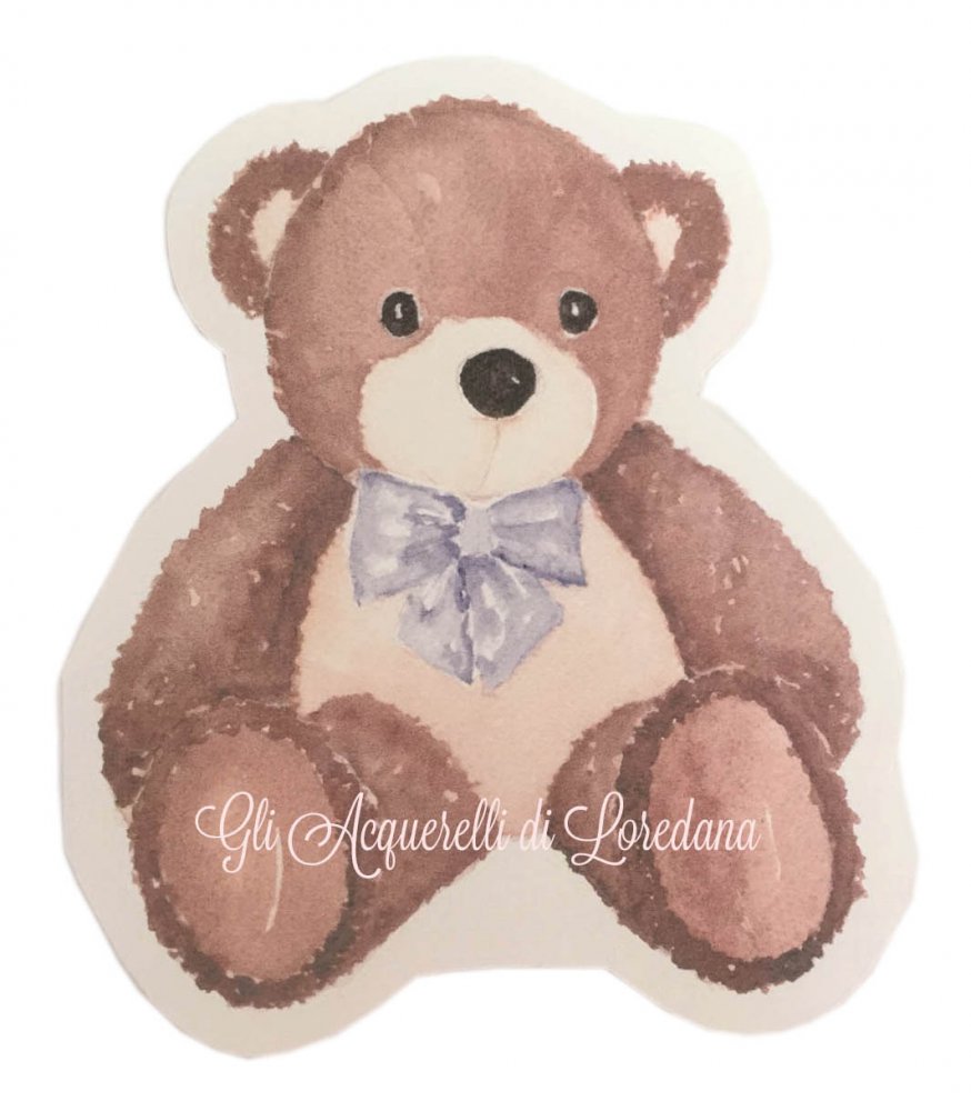 10 Biglietti Orsetto  annuncio Nascita - invito Battesimo - Baby Shower