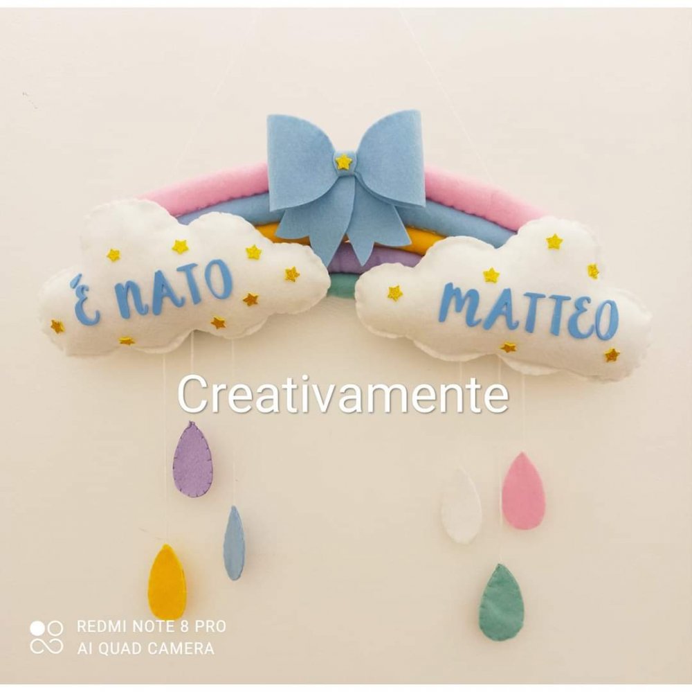 Fiocco nascita arcobaleno