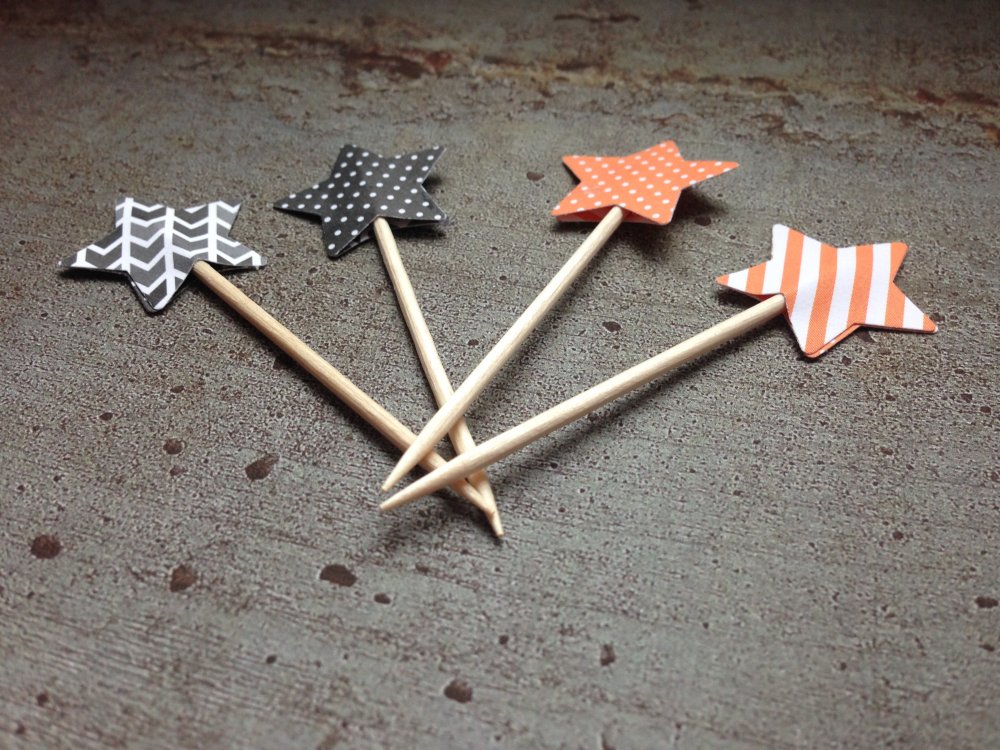 Black/Orange Cupcake toppers