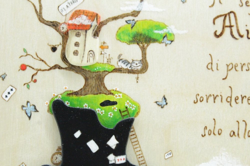 Foto album in legno personalizzato/ foto album alice nel paese delle meraviglie/foto album foto 10x15 cm