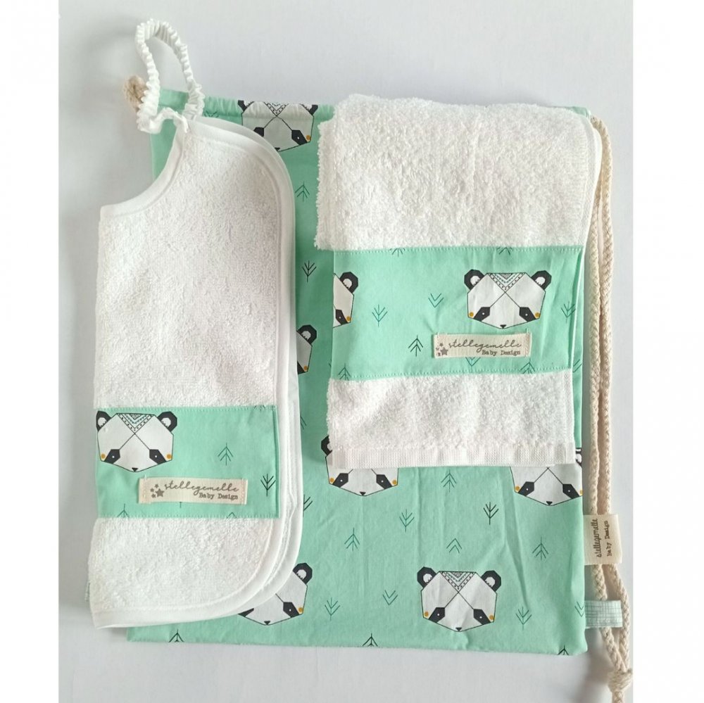 Set asilo Panda verde acqua