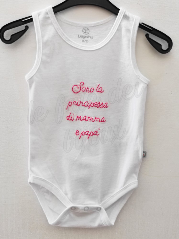 Body ricamato a mano personalizzabile 