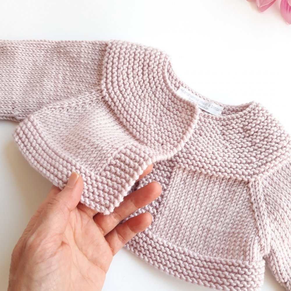 Golfino, maglioncino, scaldacuore, coprispalle in lana merino neonata/bambina - Beatrice