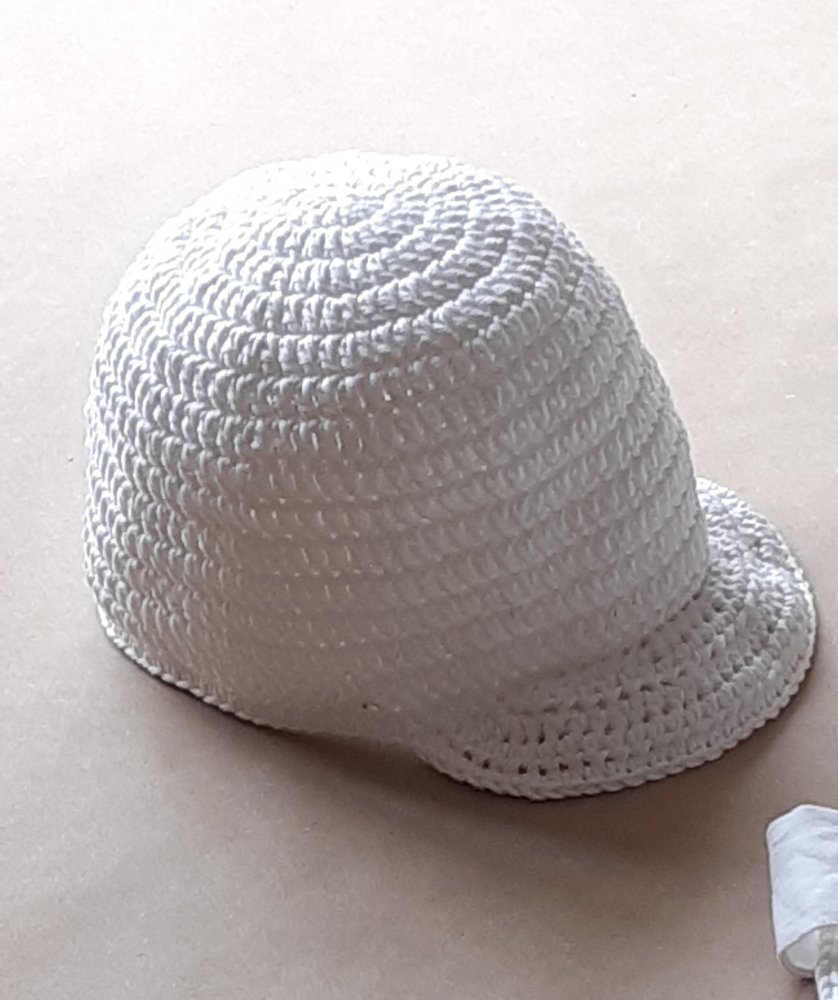 Cappello bianco con visiera per neonato/bambino - Battesimo - Enea