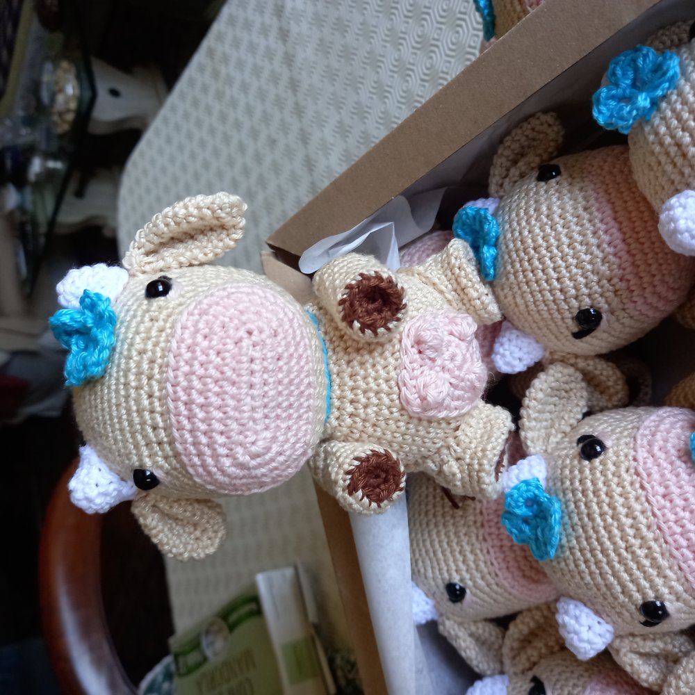 Mucca amigurumi bomboniera varie ricorrenze