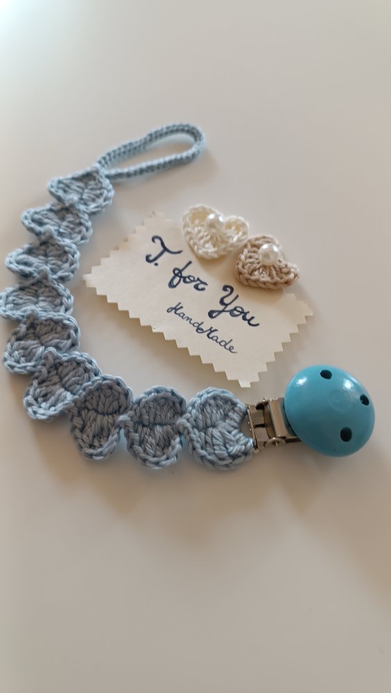 Portaciuccio  neonato / portaciuccio bambino  motivo a cuore 