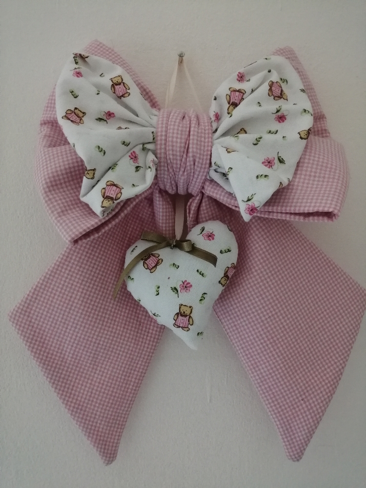Fiocco nascita  con cuore per bimba