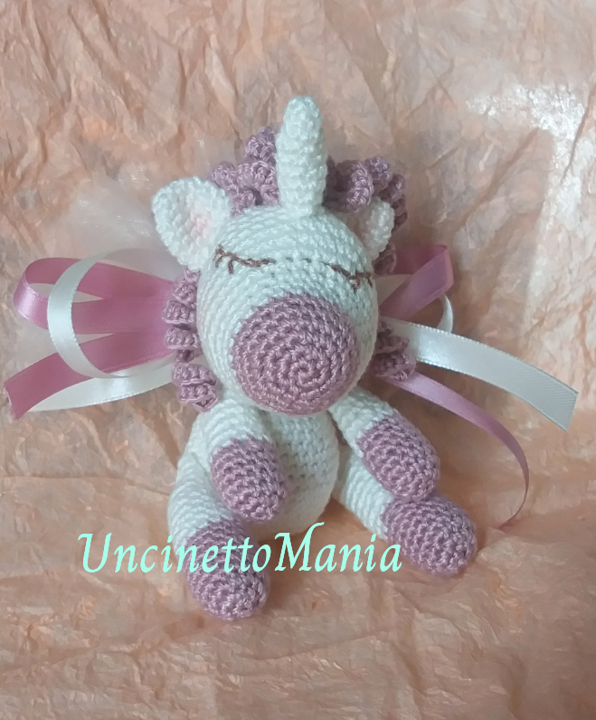 Unicorno uncinetto bomboniera