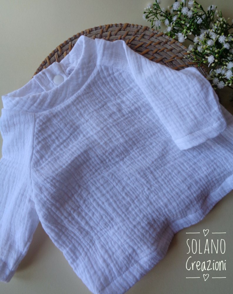Camicia per neonati/bambini in mussola, camicia a doppia garza, top per bambini in mussola