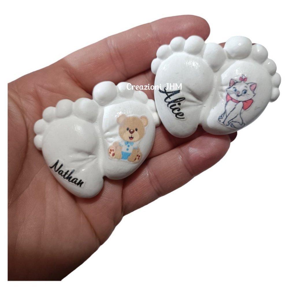 Piedini gesso con stampa 