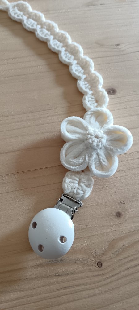 Portaciuccio Battesimo pura lana color panna e fiore in velluto - Lavinia