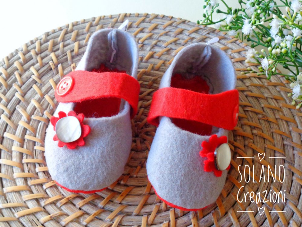 Scarpe da bambina in feltro 