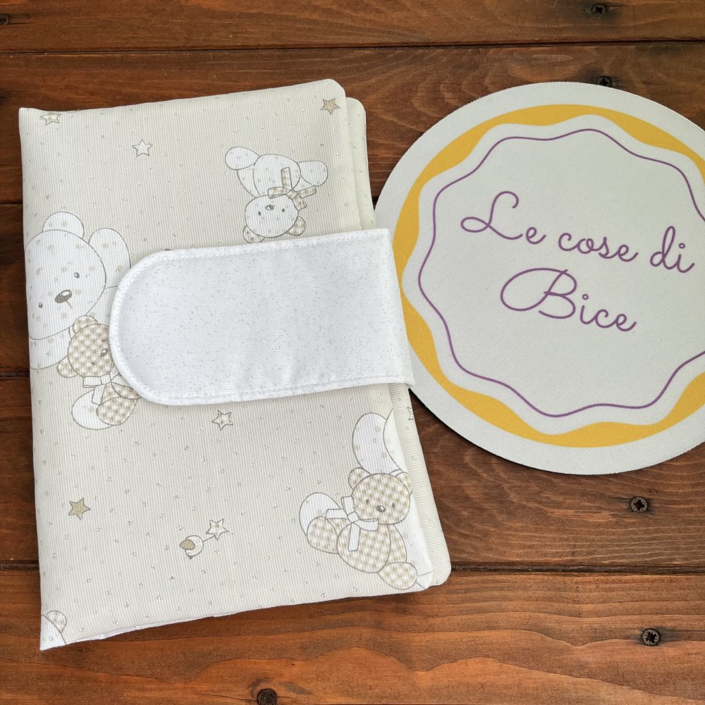 PRONTA CONSEGNA - Porta pannolini modello 1  ORSETTO BEIGE LUREX