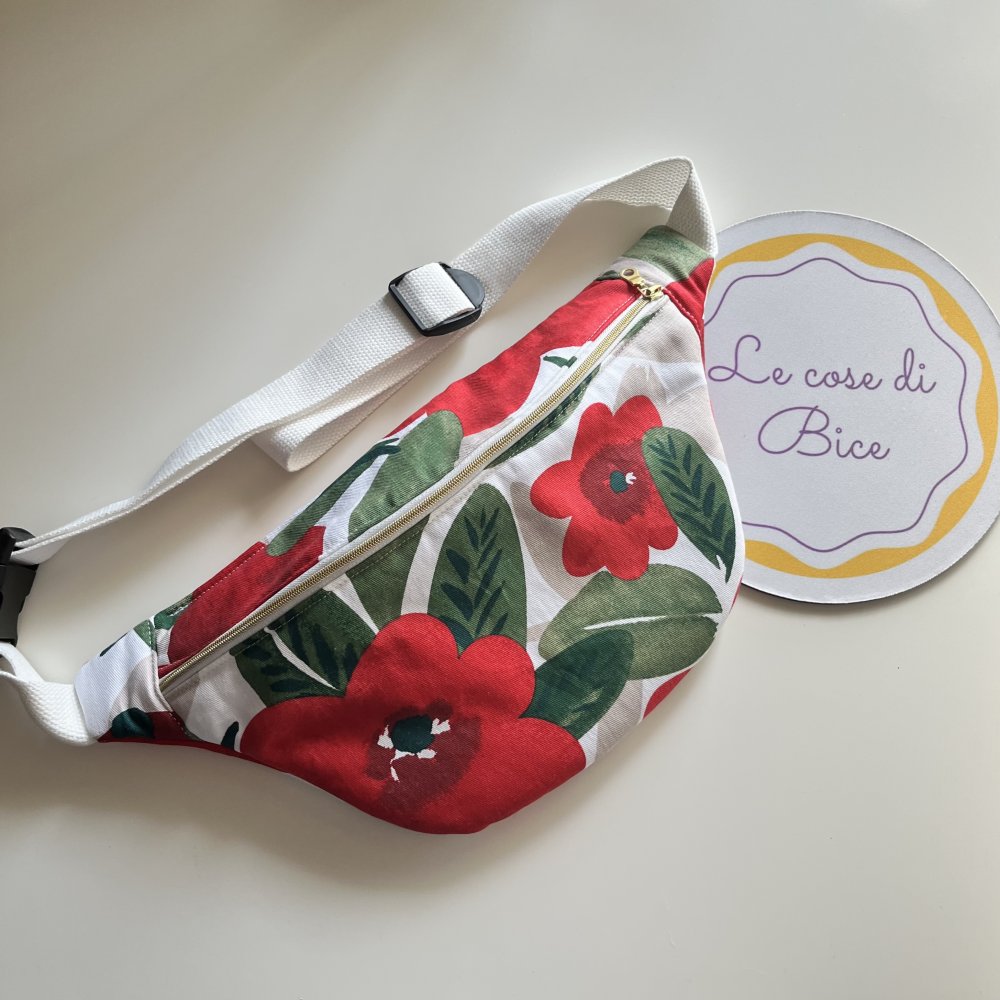 PRONTA CONSEGNA - Marsupio in tela fiorata