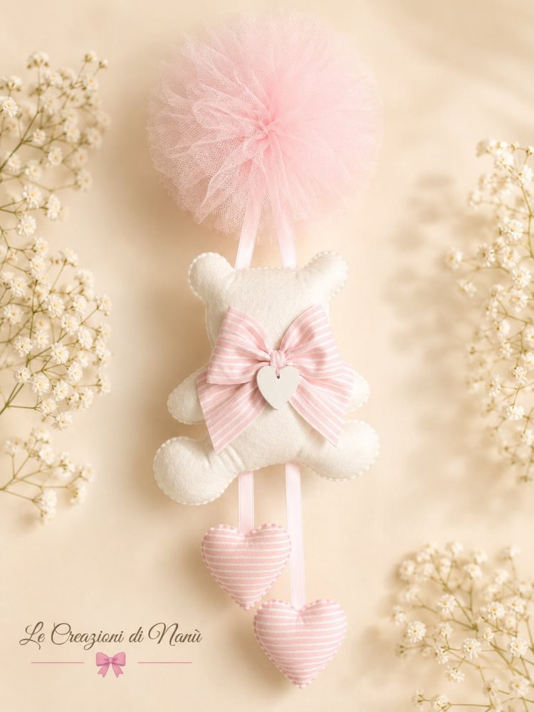 Fiocco rosa ponpon