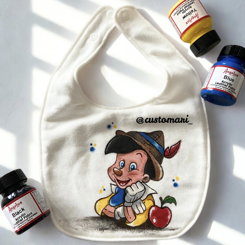 Bavaglino dipinto a mano | Pinocchio