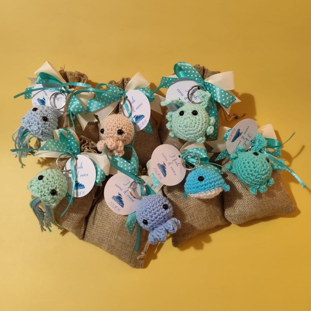 Bomboniere nascita/battesimo/compleanno/eventi speciali, Animali e soggetti carini uncinetto colorati personalizzabili 