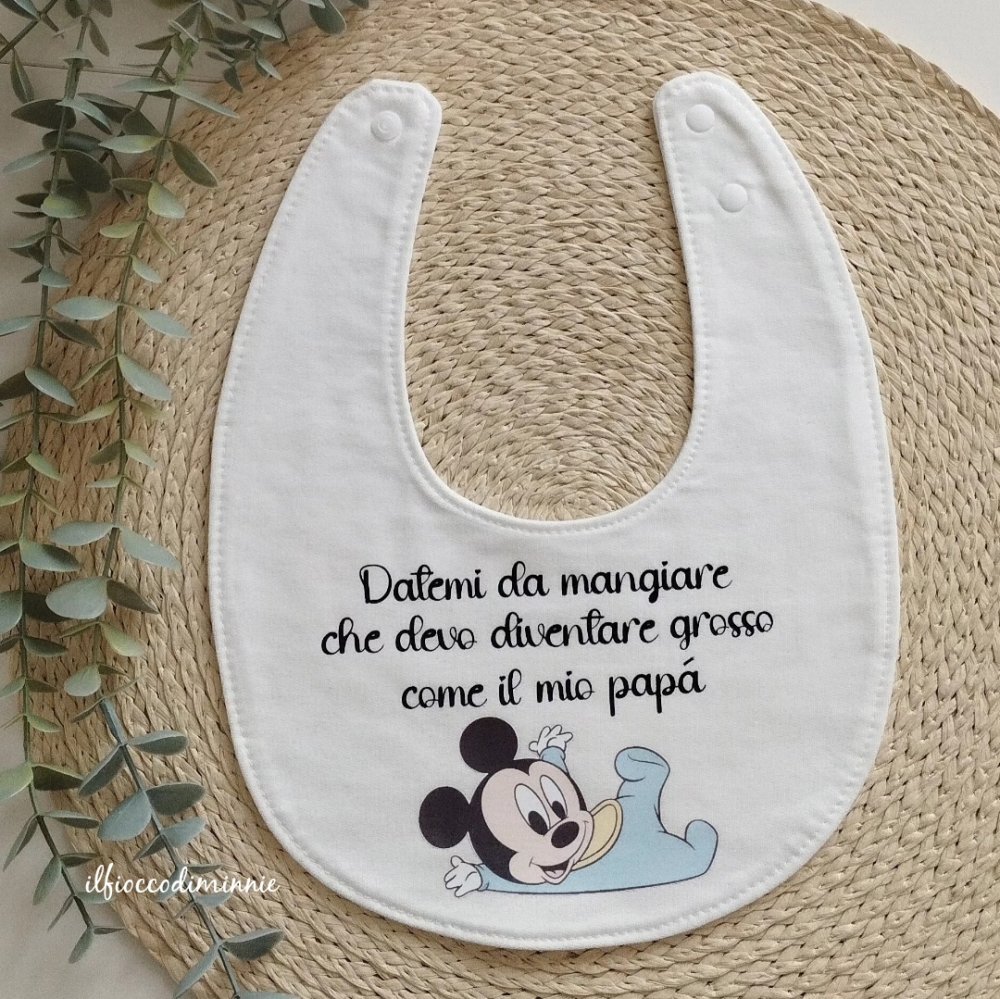 Bavaglino in cotone personalizzato con stampa, bavaglini nascita personalizzabili per neonato