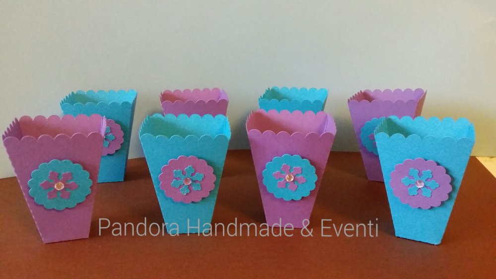 Cestini per pop corn, patatine, ecc. Frozen Party - set 3 pezzi