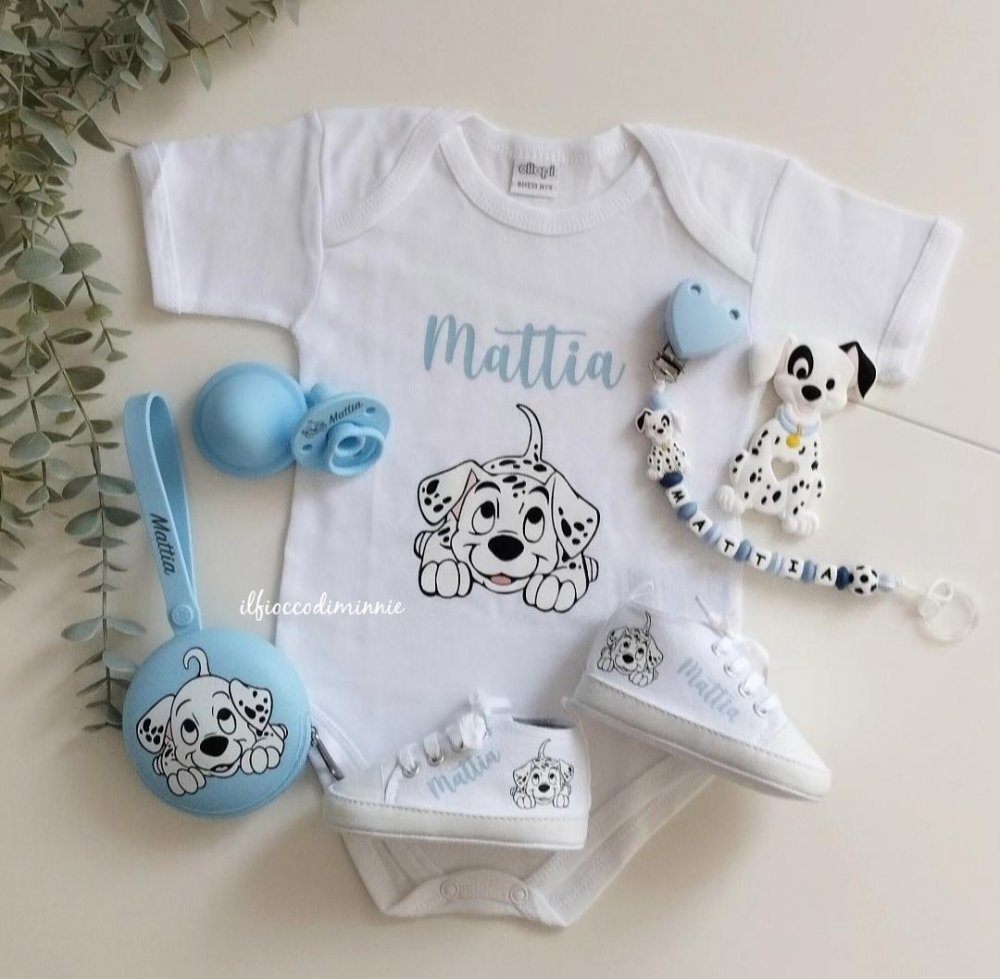 Body neonato personalizzato in 100% cotone, manica corta
