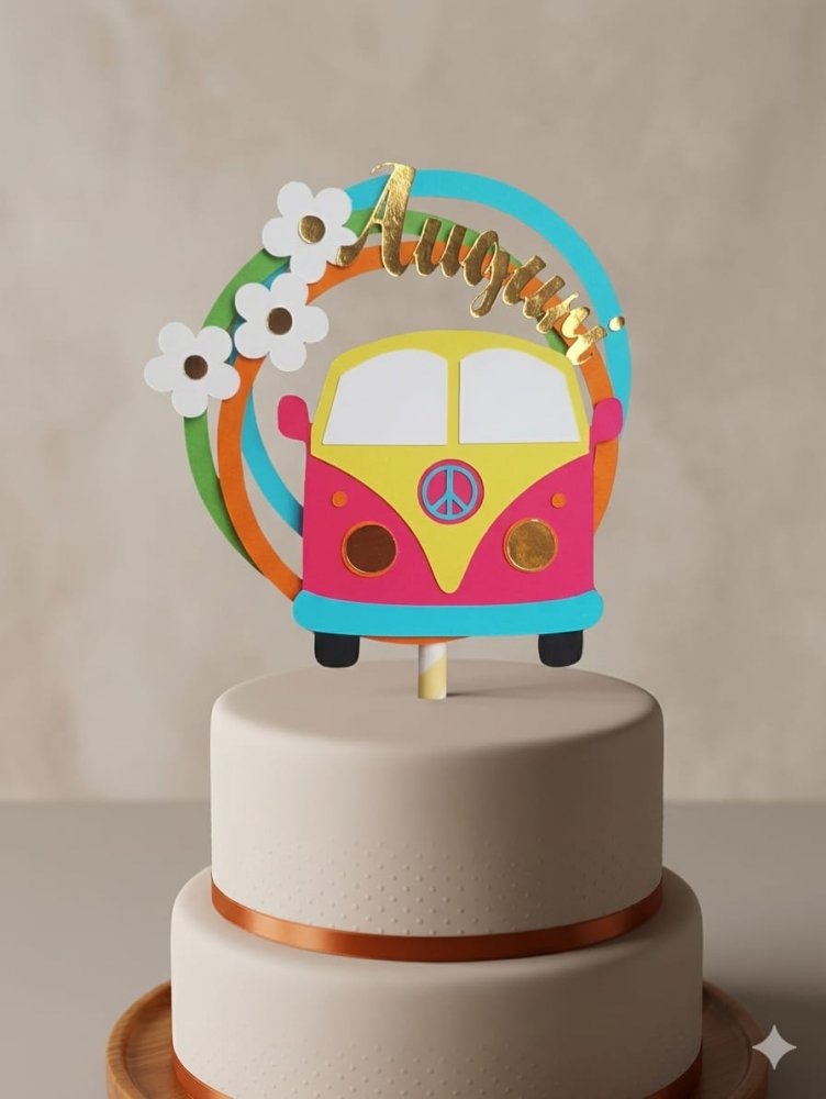 Cake topper 60's vibes