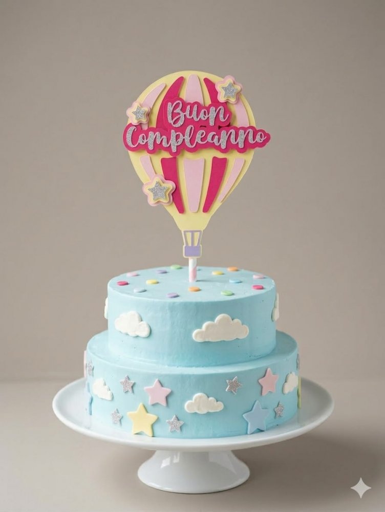 Cake topper mongolfiera