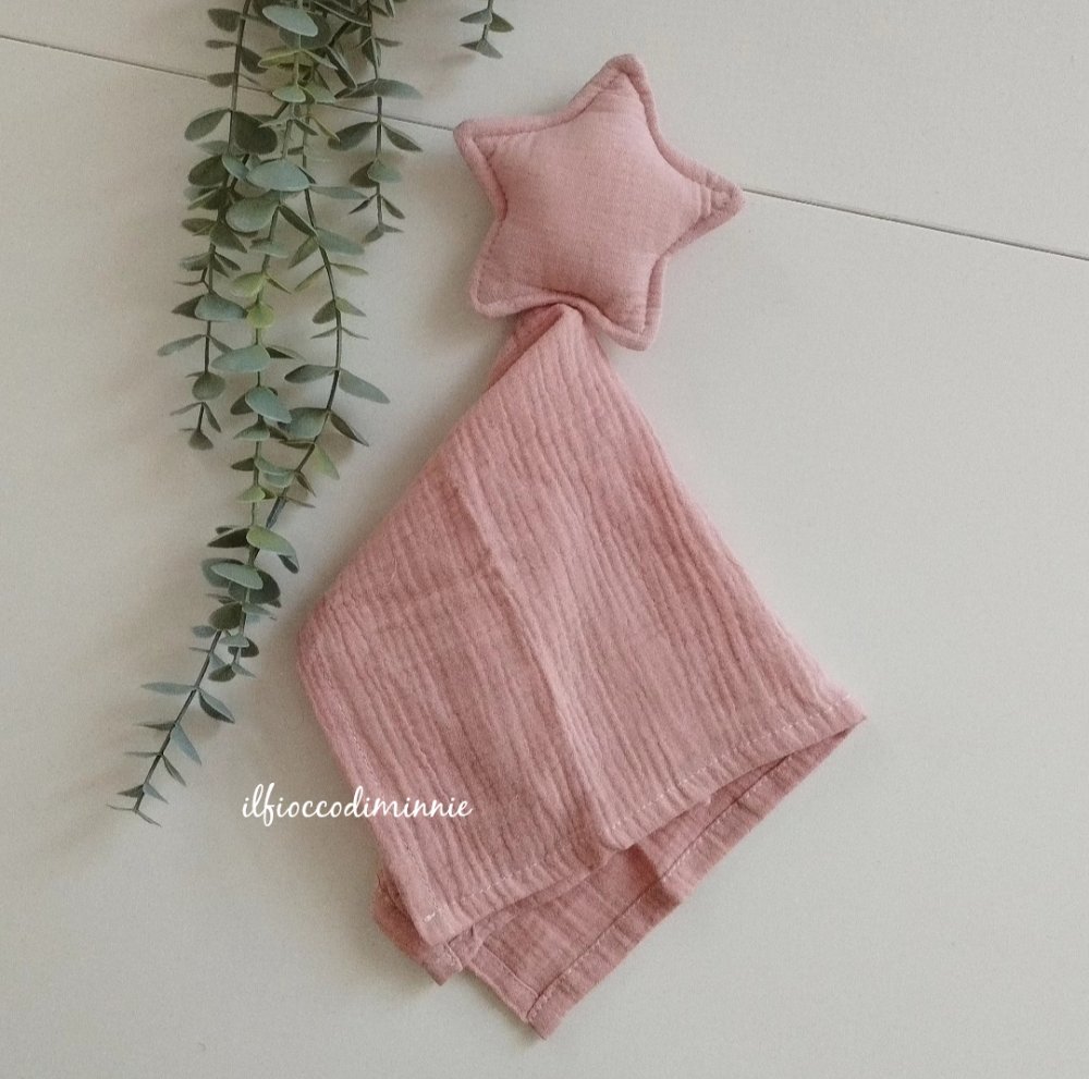 Doudou STELLA in mussola di cotone colorazione ROSA