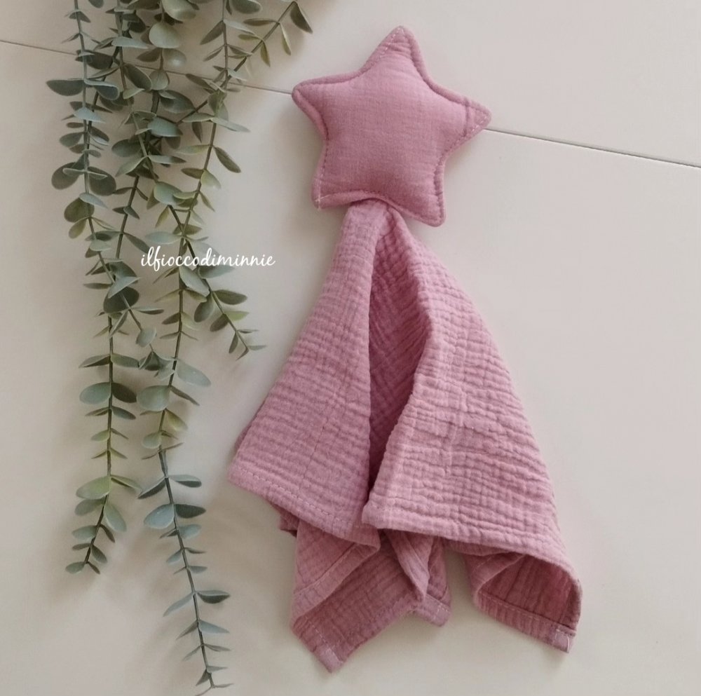 Doudou STELLA in mussola di cotone colorazione BLUSH