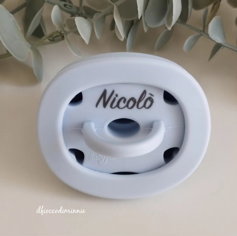 Ciuccio LOVELY in silicone AZZURRO GHIACCIO personalizzabile con nome
