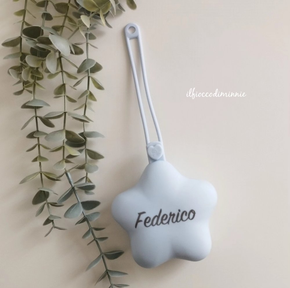 Custodia STELLA personalizzabile con nome, colorazione GHIACCIO, astuccio personalizzato
