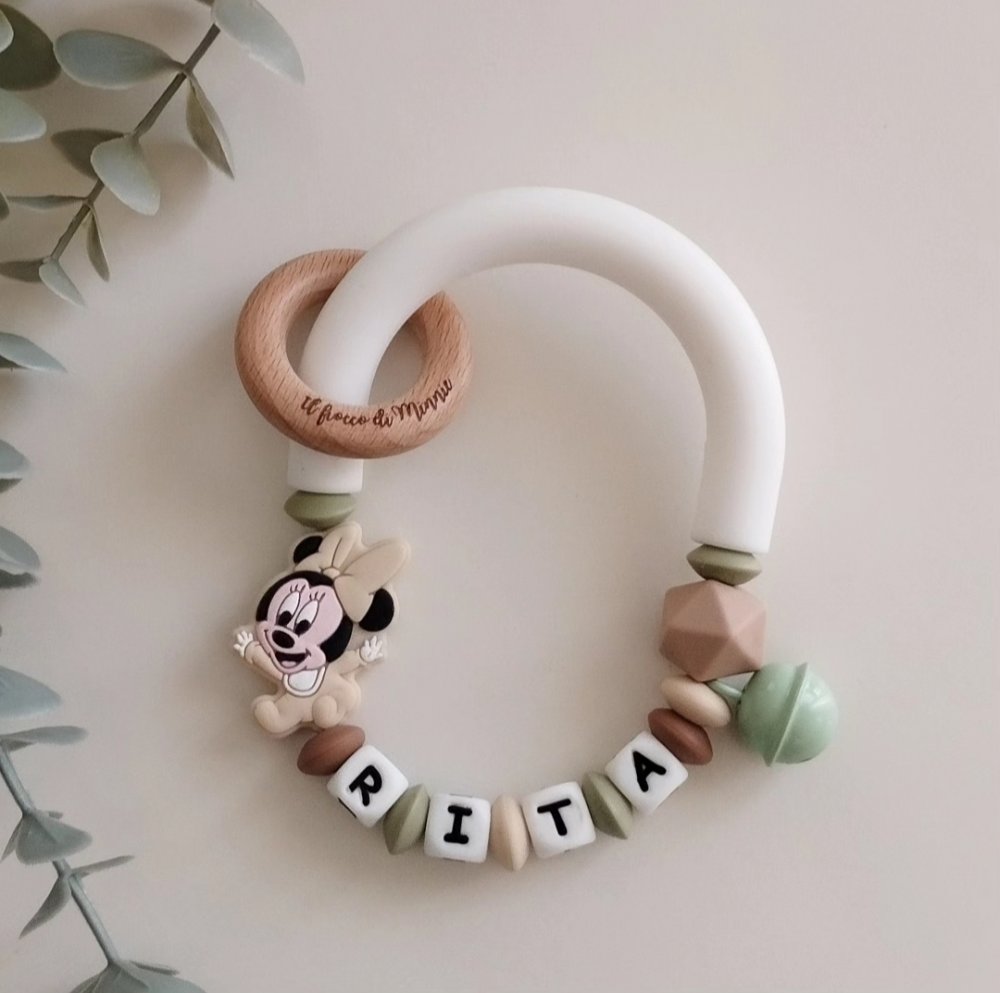 Sonaglino in silicone alimentare personalizzabile con nome