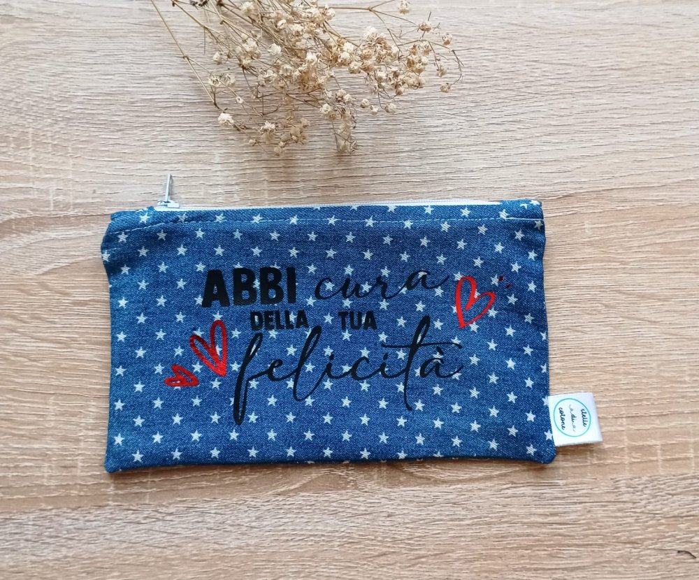 Astuccio in jeans stampato