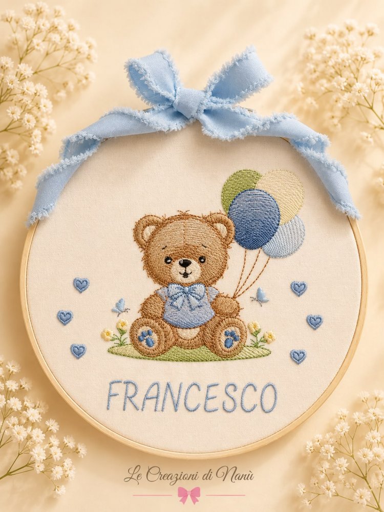 Fiocco  azzurro con telaio