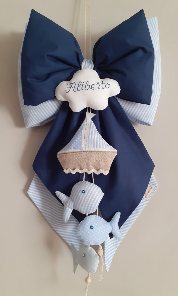 Fiocco nascita stile marinaretto