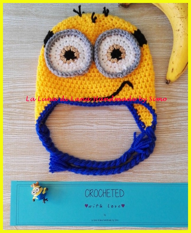 Cappellino uncinetto a forma di Minions per bambino o bambina