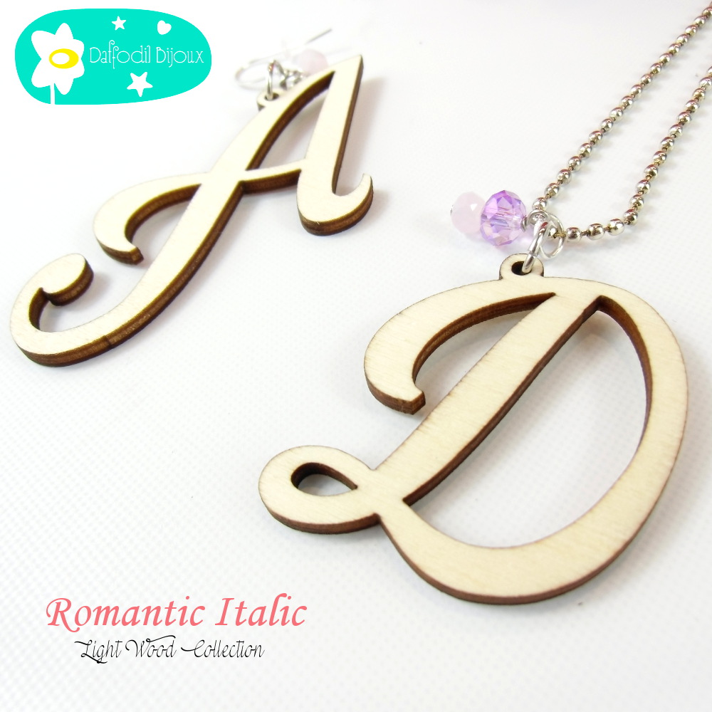 Collana neomamma con Iniziale del Bimbo Romantic Italic