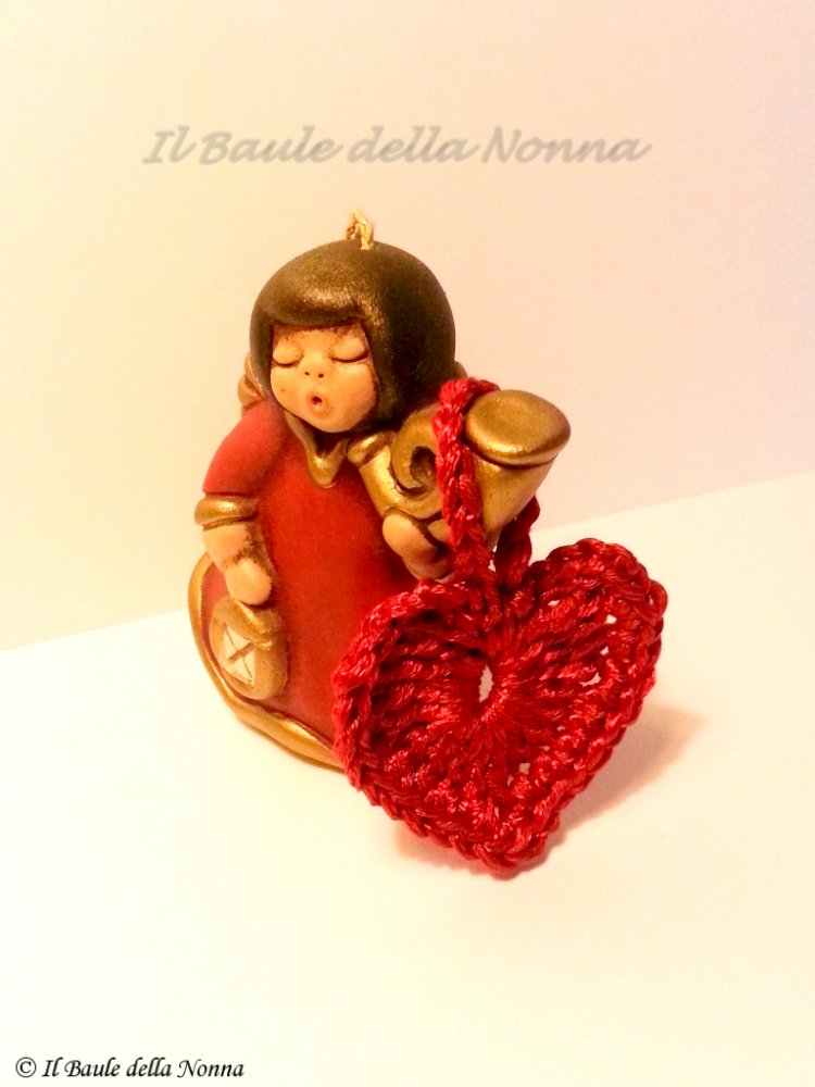 SET 10 DECORAZIONI O CHIUDIPACCO CUORE A UNCINETTO (art.61)