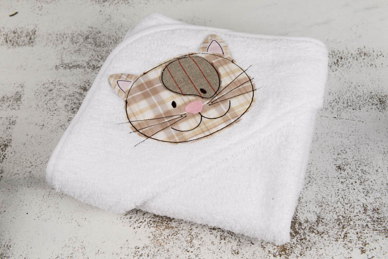 Accappatoio gatto baby con cappuccio a triangolo