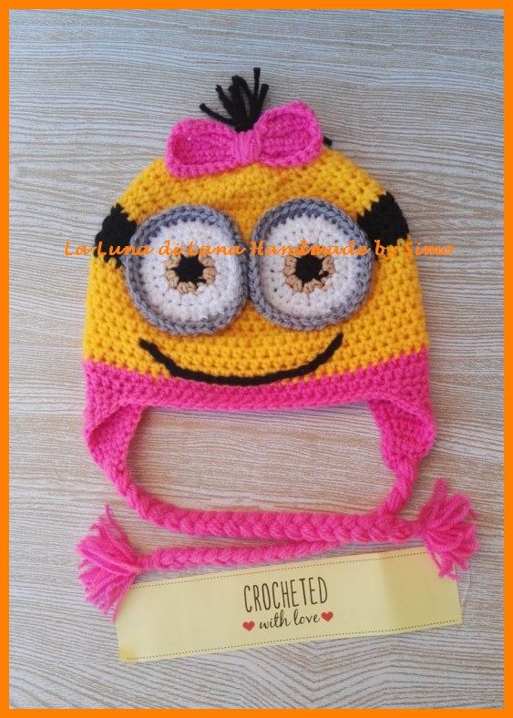 Cappellino per bambina uncinetto a forma di Minions