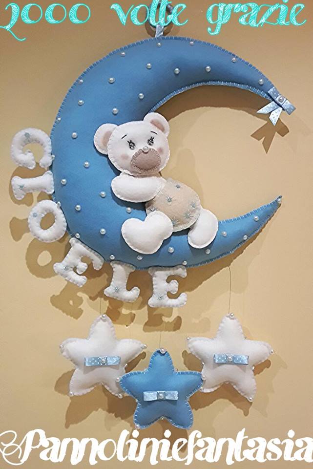 fiocco nascita luna con orsetto