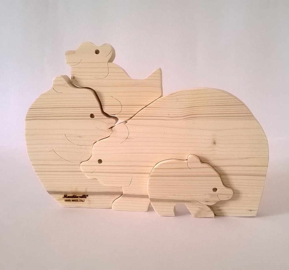 Puzzle in legno puzzle orsi (Cod. PUZ002)
