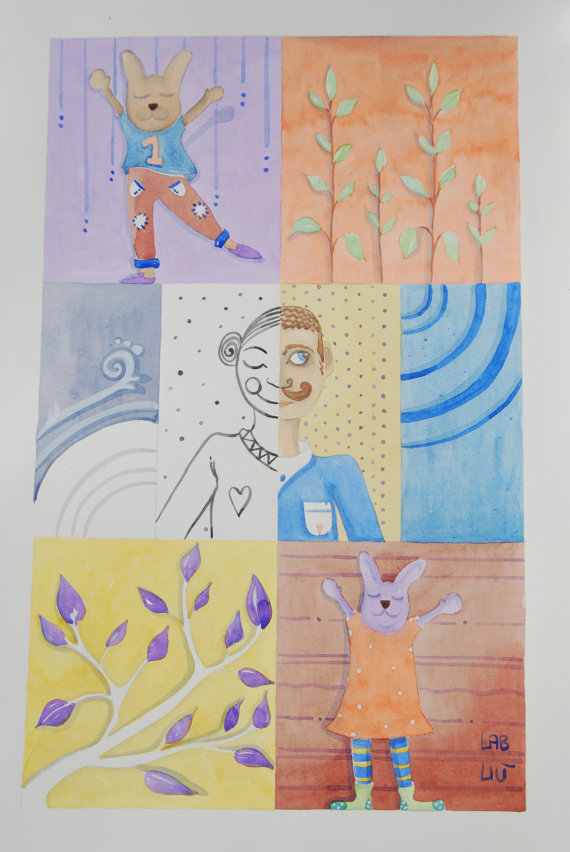 Illustrazione ad acquerello originale