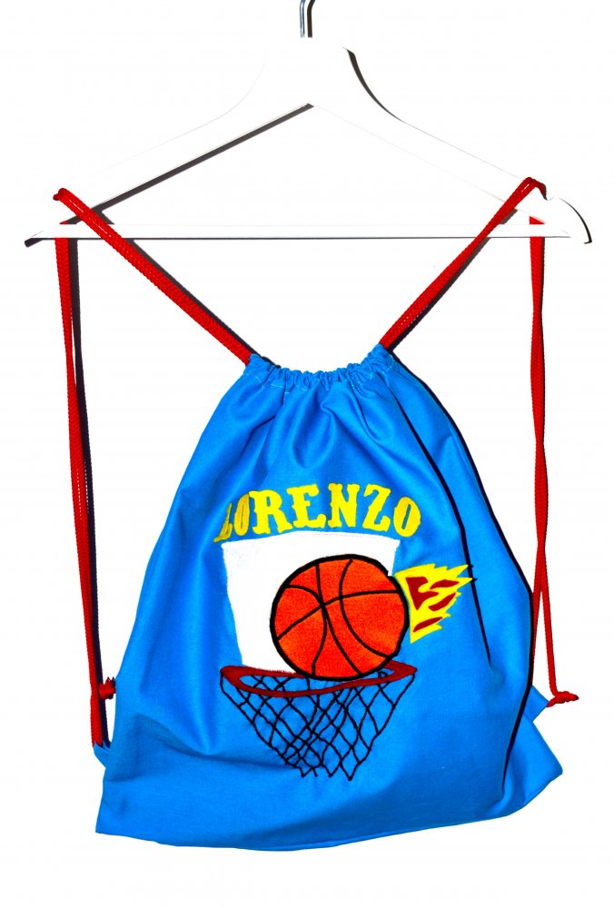 Zainetto in cotone con canestro da basket