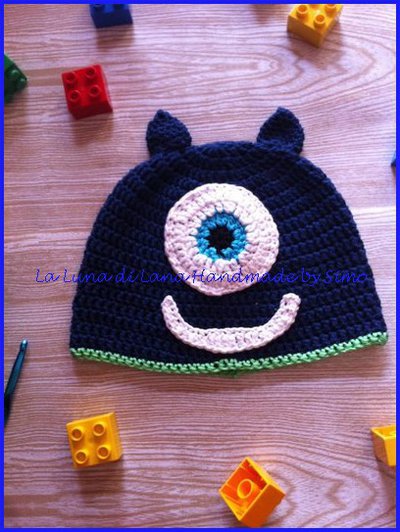 Cappello uncinetto per bambino a forma di Mostriciattolo