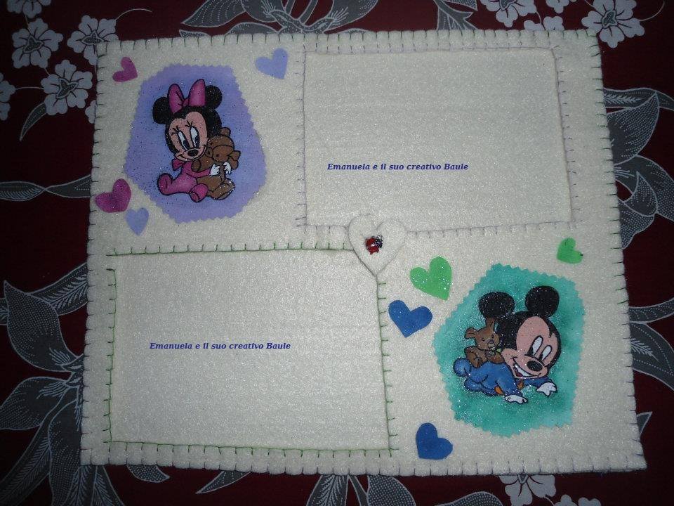 cornice porta foto in feltro MINNIE & TOPOLINO