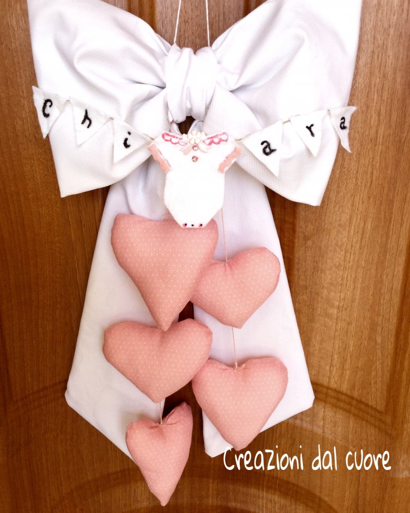Fiocco nascita con cuori