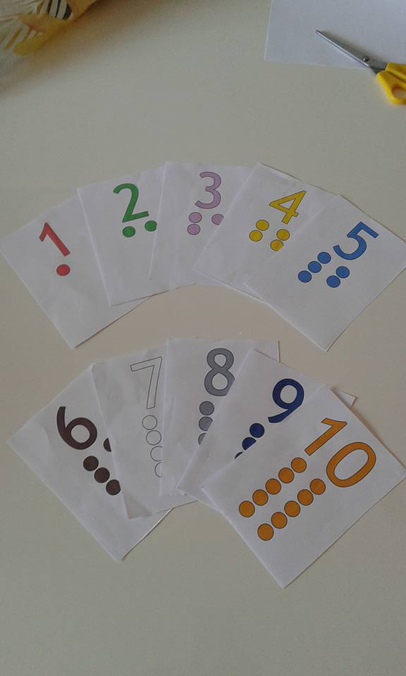 10 schede montessoriane. numeri 1-10